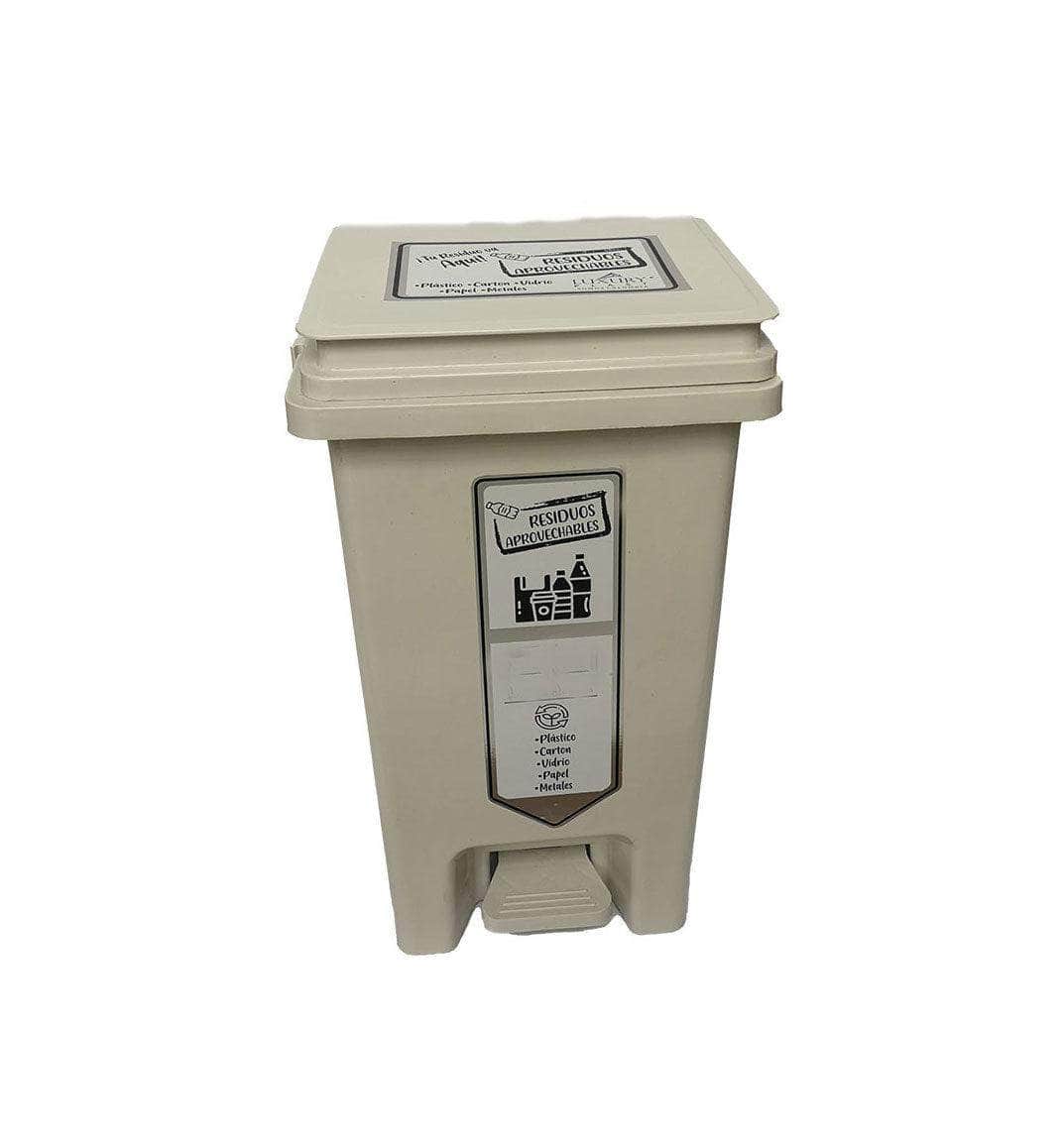 Caneca de basura / Papelera negra de 20 litros con pedal - [Plastihogar]