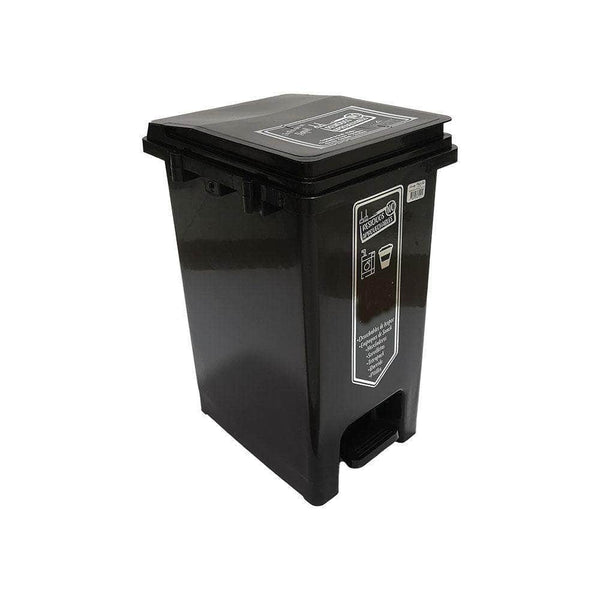 Caneca de basura / Papelera negra de 20 litros con pedal - [Plastihogar]