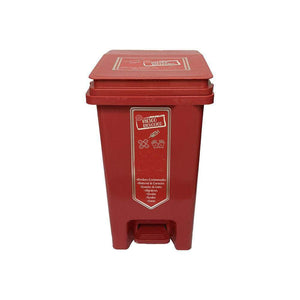 Caneca de basura / Papelera roja de 20 litros con pedal - [Plastihogar]