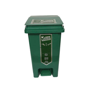 Caneca de basura / Papelera verde de 20 litros con pedal - [Plastihogar]