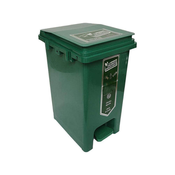 Caneca de basura / Papelera verde de 20 litros con pedal - [Plastihogar]
