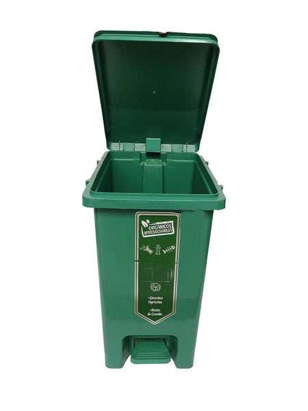 Caneca de basura / Papelera verde de 20 litros con pedal - [Plastihogar]