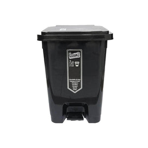 Caneca de basura / Papelera negra de 35 litros con pedal - [Plastihogar]