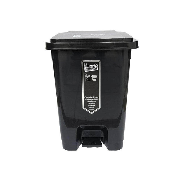 Caneca de basura / Papelera negra de 35 litros con pedal - [Plastihogar]