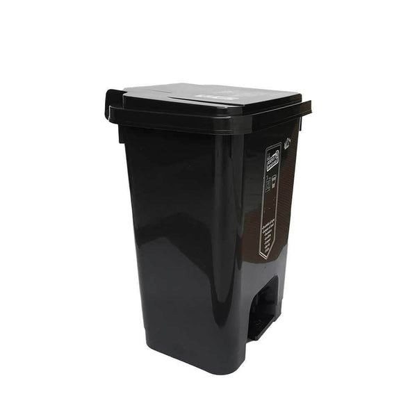 Caneca de basura / Papelera negra de 35 litros con pedal - [Plastihogar]