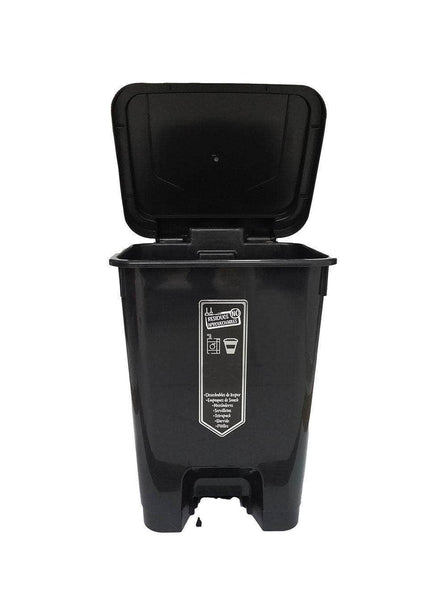 Caneca de basura / Papelera negra de 35 litros con pedal - [Plastihogar]