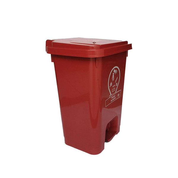 Caneca de basura / Papelera roja de 35 litros con pedal - [Plastihogar]