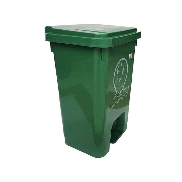 Caneca de basura / Papelera verde de 35 litros con pedal - [Plastihogar]