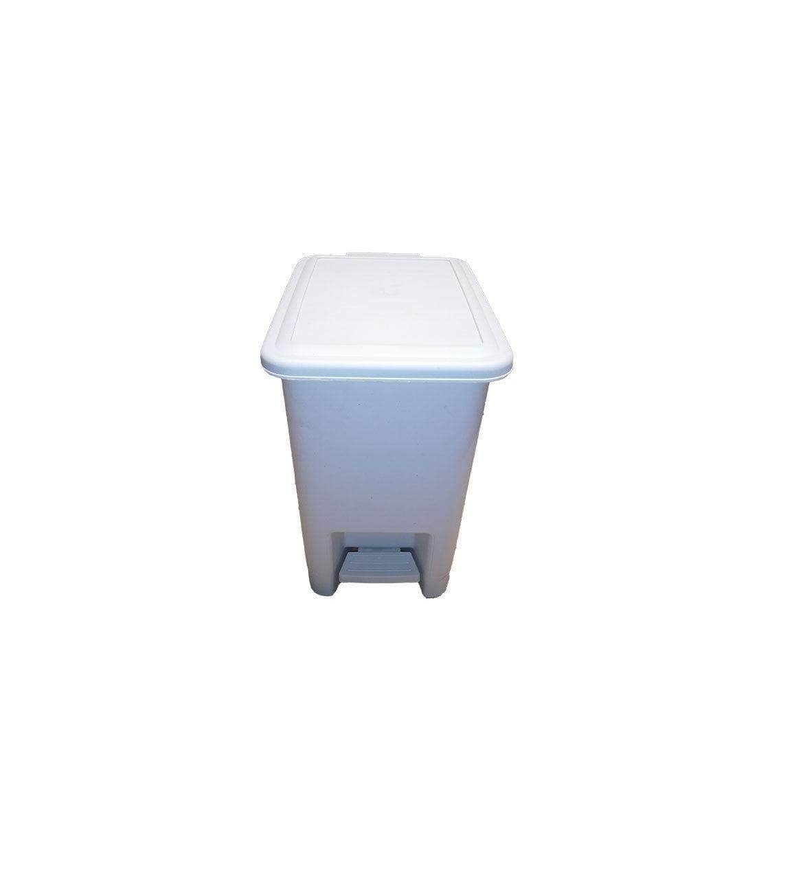 Caneca de basura / Papelera blanca de 8 litros con pedal - [Plastihogar]