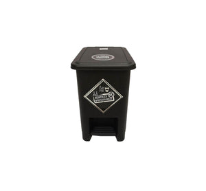 Caneca de basura / Papelera negra de 8 litros con pedal - [Plastihogar]