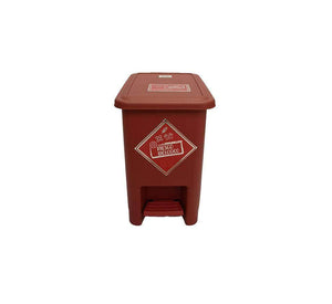 Caneca de basura / Papelera roja de 8 litros con pedal - [Plastihogar]