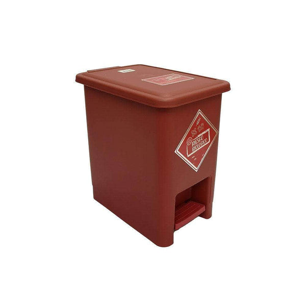 Caneca de basura / Papelera roja de 8 litros con pedal - [Plastihogar]