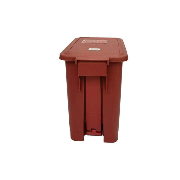 Caneca de basura / Papelera roja de 8 litros con pedal - [Plastihogar]