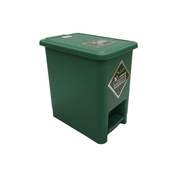Caneca de basura / Papelera verde de 8 litros con pedal - [Plastihogar]