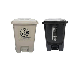 Set de 2 canecas (blanca y negra) de 35 litros - [Plastihogar]