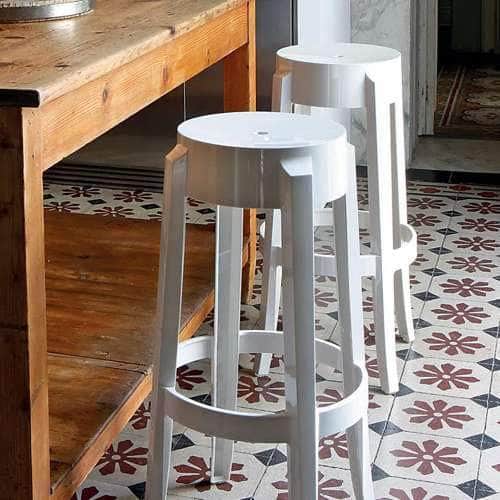 Set de 2 Sillas de Barra Shine Blancas - [Plastihogar]