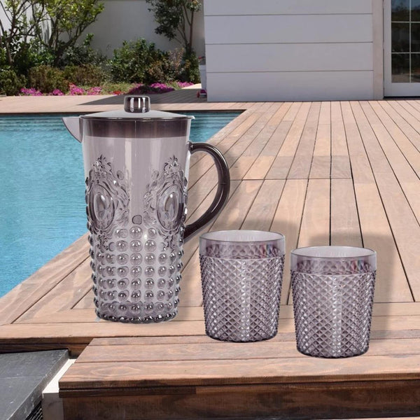 Vasos Acrílicos Plásticos Grises de 400 ml Set por 4 Unidades V2G