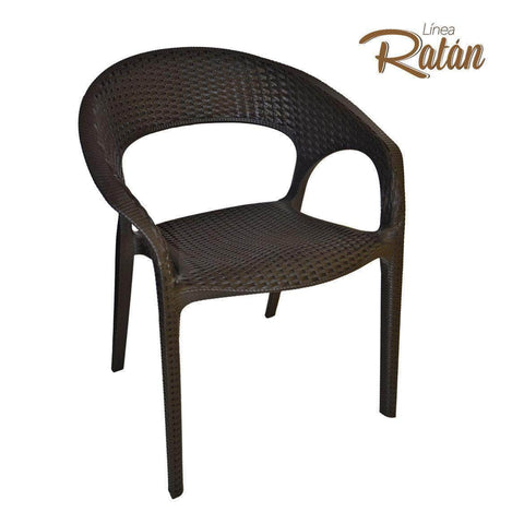 Silla Ratan Curve Café - [Plastihogar]