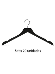 Set x 20 ganchos de ropa premium negros - [Plastihogar]
