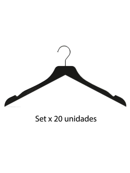 Set x 20 ganchos de ropa premium negros - [Plastihogar]