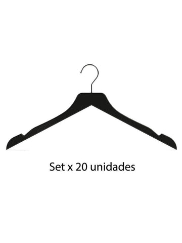 Set x 20 ganchos de ropa premium negros - [Plastihogar]