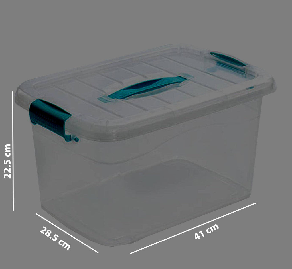 2 Cajas organizadoras plásticas transparentes grandes tapa 17L