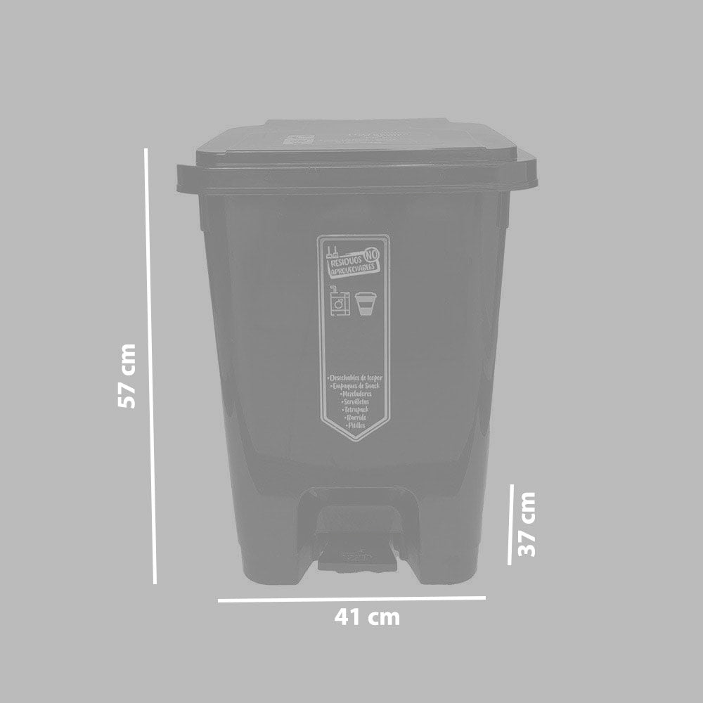 Cubo basura reciclaje plastico apertura pedal 35 Litros Verde claro