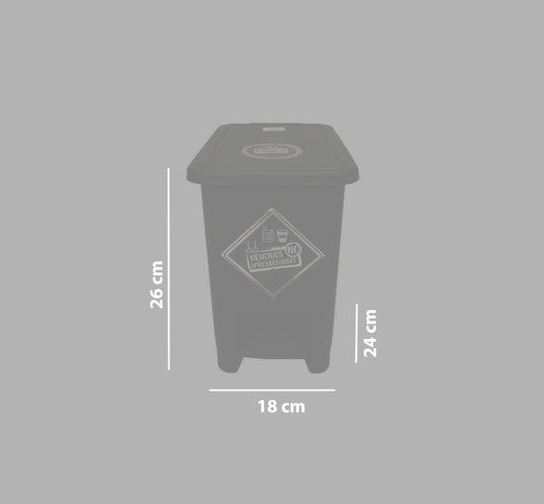 Caneca de basura / Papelera blanca de 8 litros con pedal