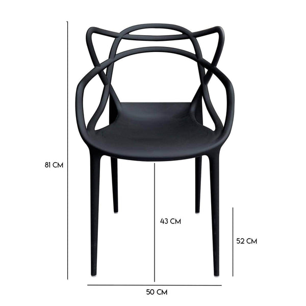 Medidas Silla Sidney Negra - Plastihogar