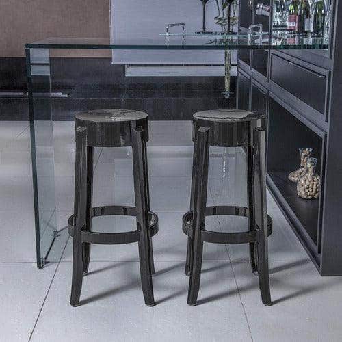 Set de 2 Sillas de Barra Shine Negras - [Plastihogar]