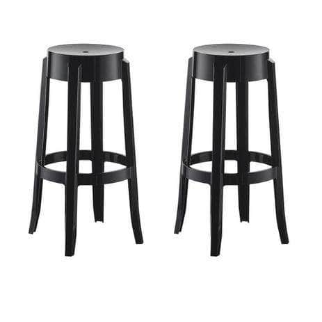 Set de 2 Sillas de Barra Shine Negras - [Plastihogar]