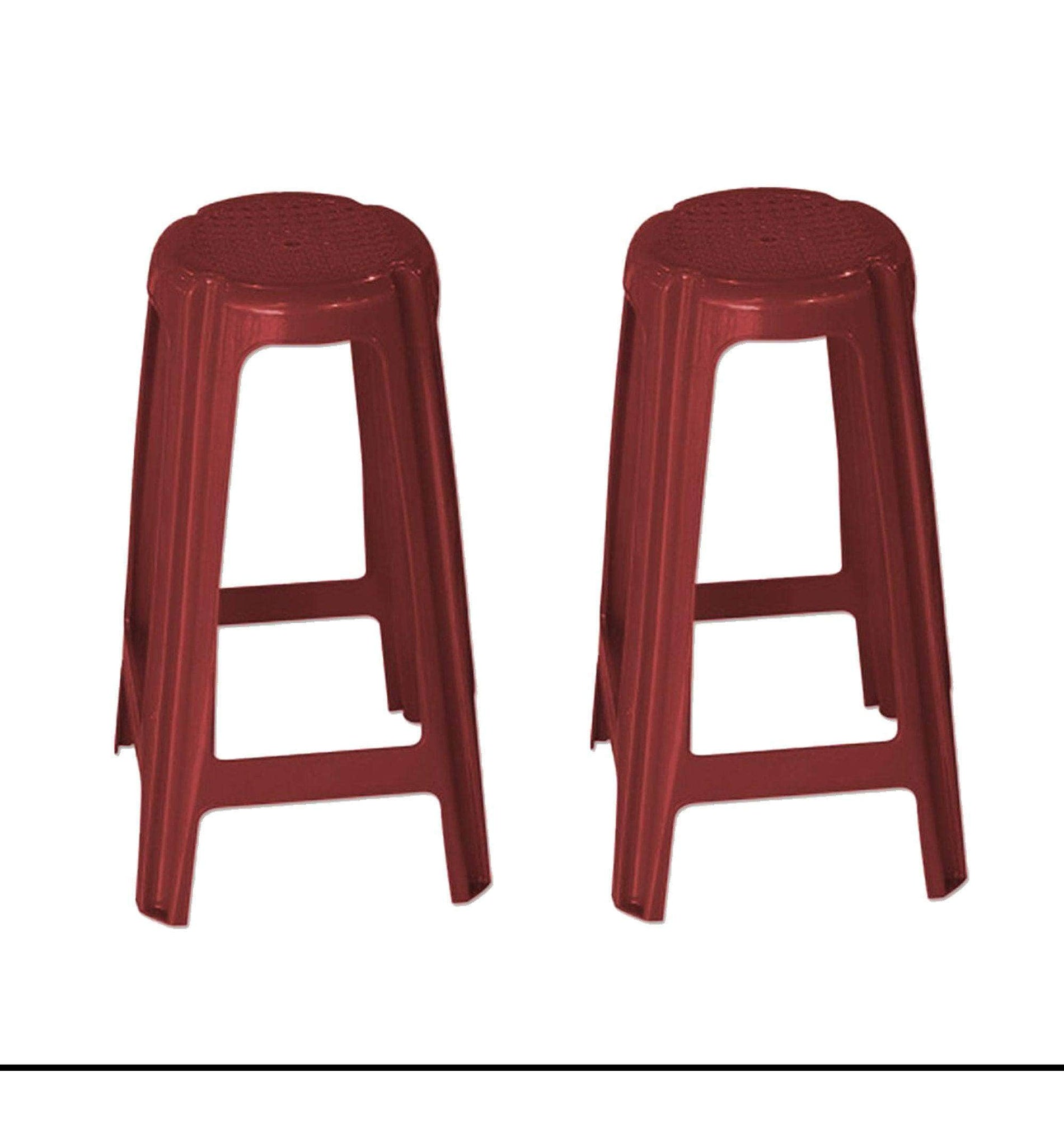 Set de 2 Sillas de Barra Banco Cervecero Rojo - [Plastihogar]