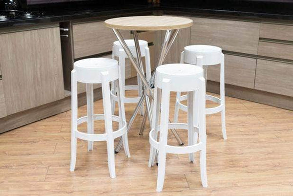 Set de 2 Sillas de Barra Shine Blancas - [Plastihogar]