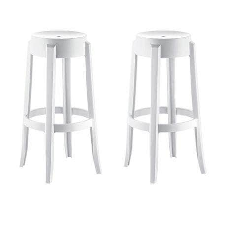 Set de 2 Sillas de Barra Shine Blancas - [Plastihogar]