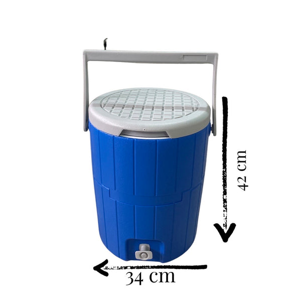 Nevera Plástica / Termo Azul de 19 Litros con Tapa y Válvula