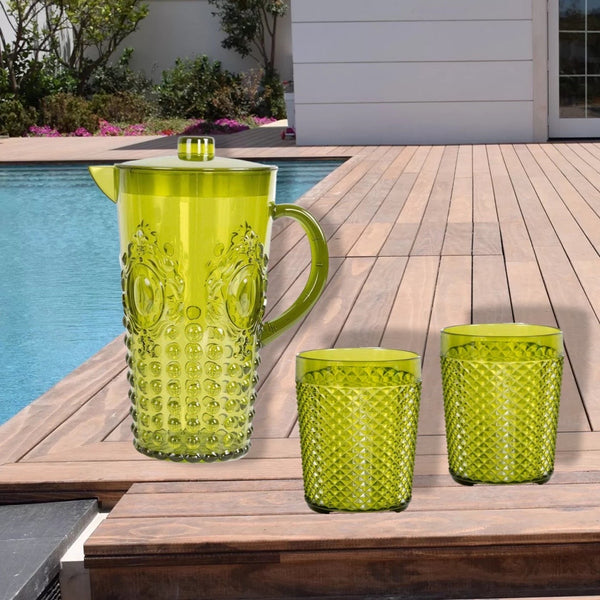 Vasos Acrílicos Plásticos Verdes de 400 ml Set por 4 Unidades V2V